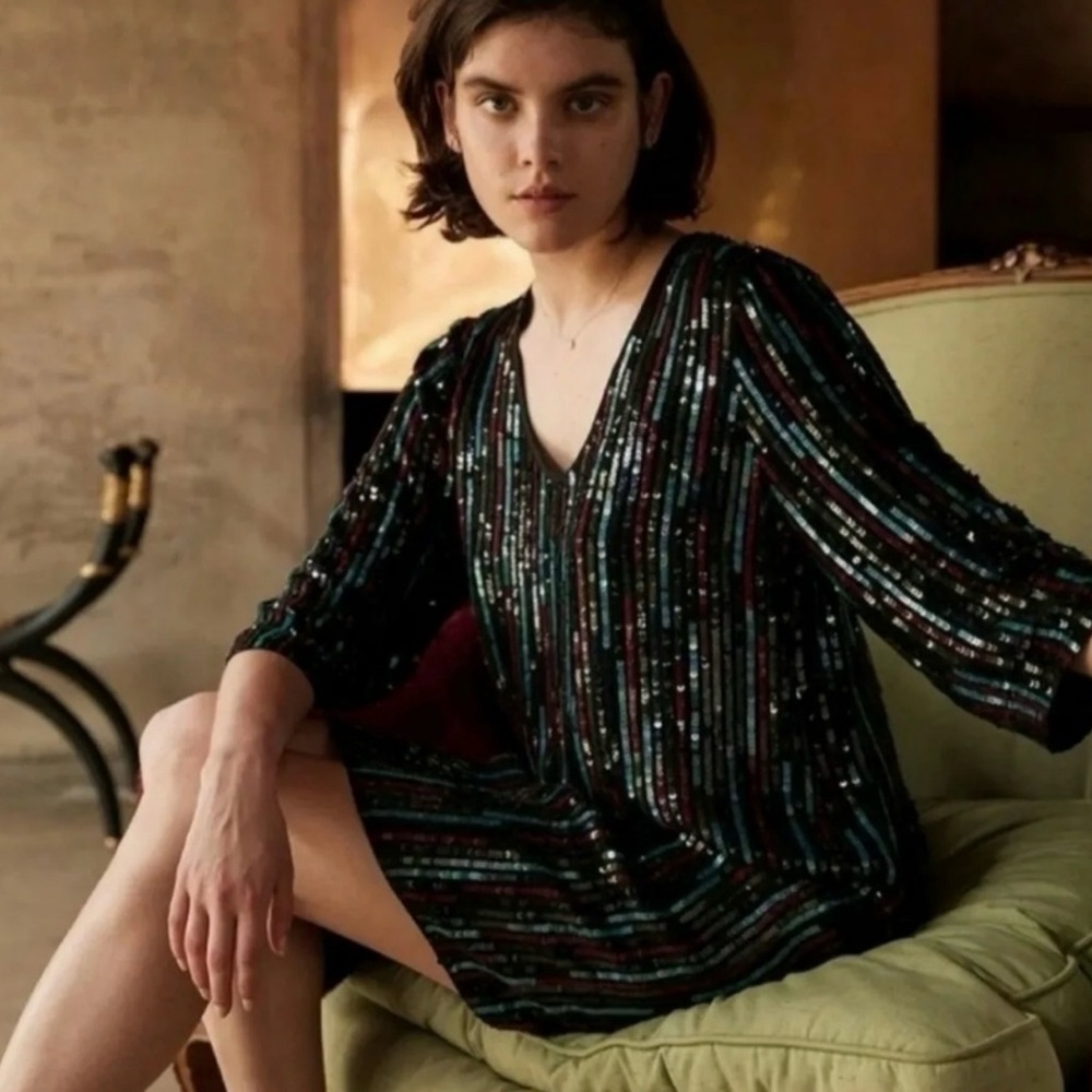 Velvet By Graham‎ & Spencer Sequin Cocktail Dress Size Lg